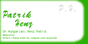 patrik henz business card